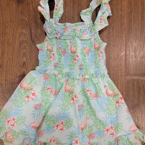 Janie and Jack Flamingo cold shoulder dress